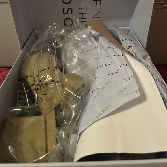 Aerosoles Clarkson Platform Sandal - Olive Suede - Picture 6 of 8